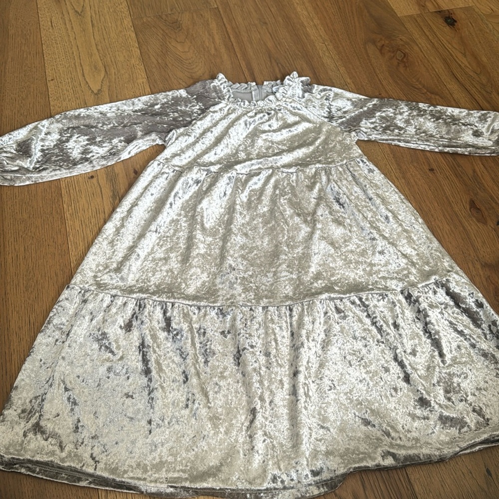 Crushed velvet girls dress